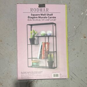 Black Square Wall Shelf - Black